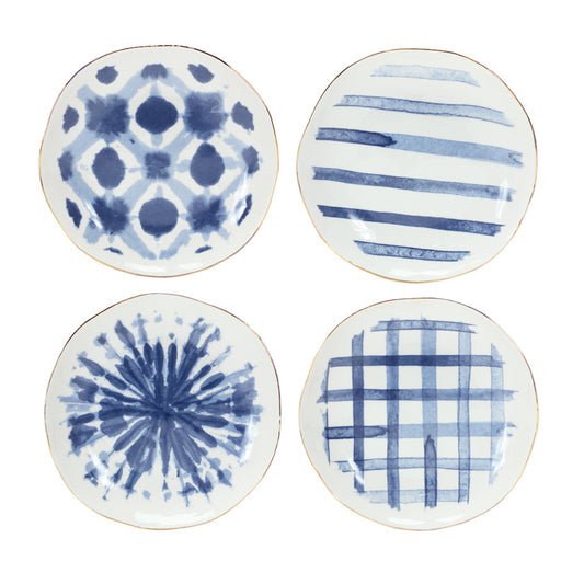 Blue Appetizer Plates (Set of 4)